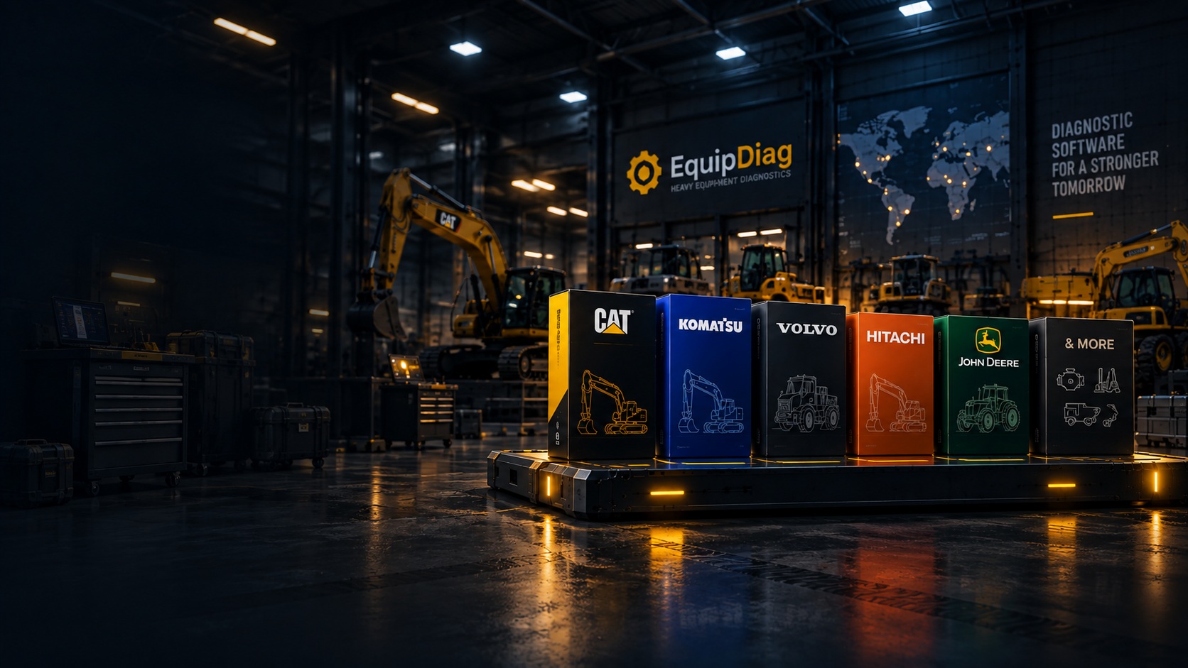 Heavy equipment diagnostic software store